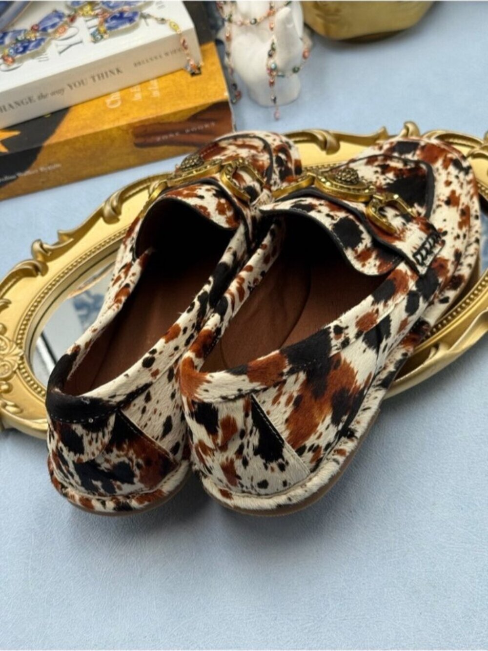 🆕 KURT GEIGER LONDON 🧿 NWOB Mansion Soft Loafer, Cow Print - Sz 39 US8.5 - Picture 11 of 16